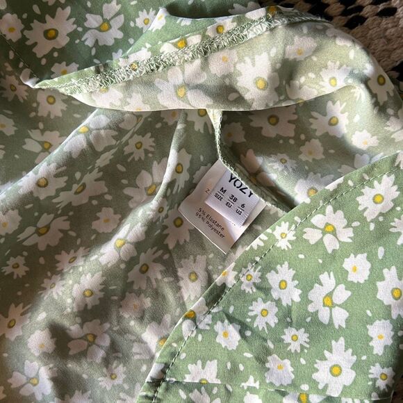 Yozy Size Medium green white floral print Maxi skirt - Picture 6 of 6